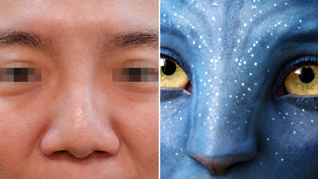 Nasal root widened by hyaluronic acid filler